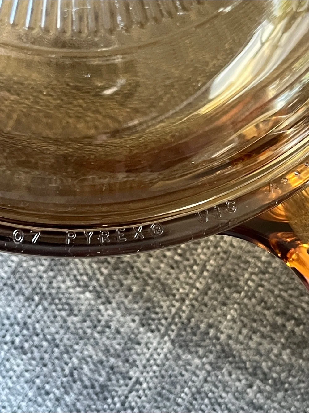 Corningware transparent amber